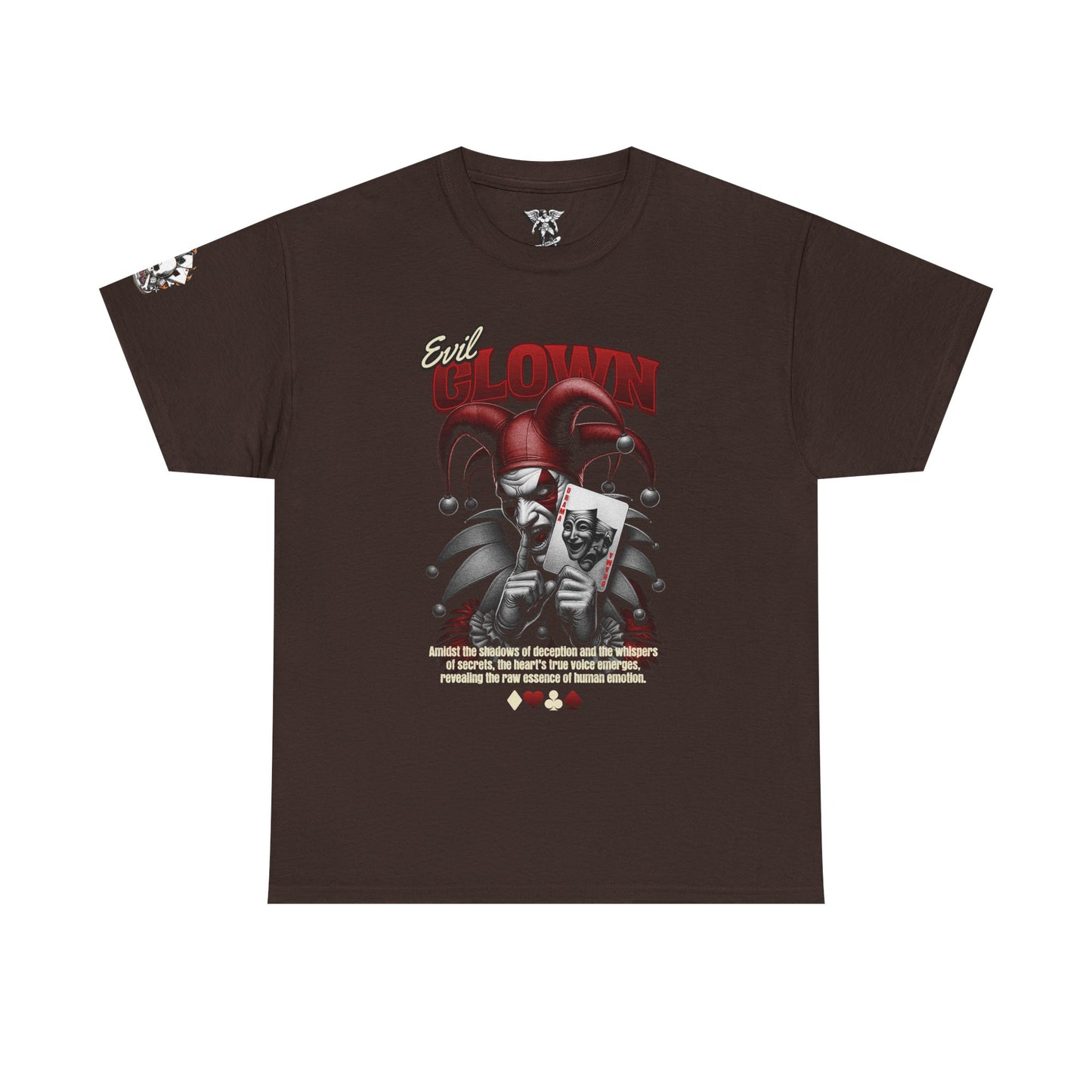 Evil Clown Joker Skull Playing Card T‑Shirt