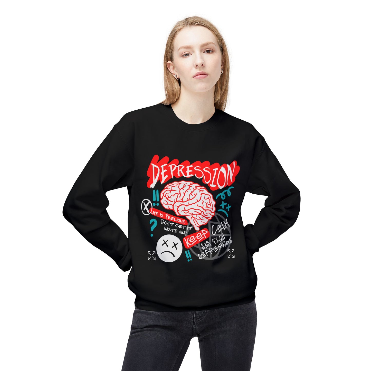 Depression Awareness Fleece Sweatshirt