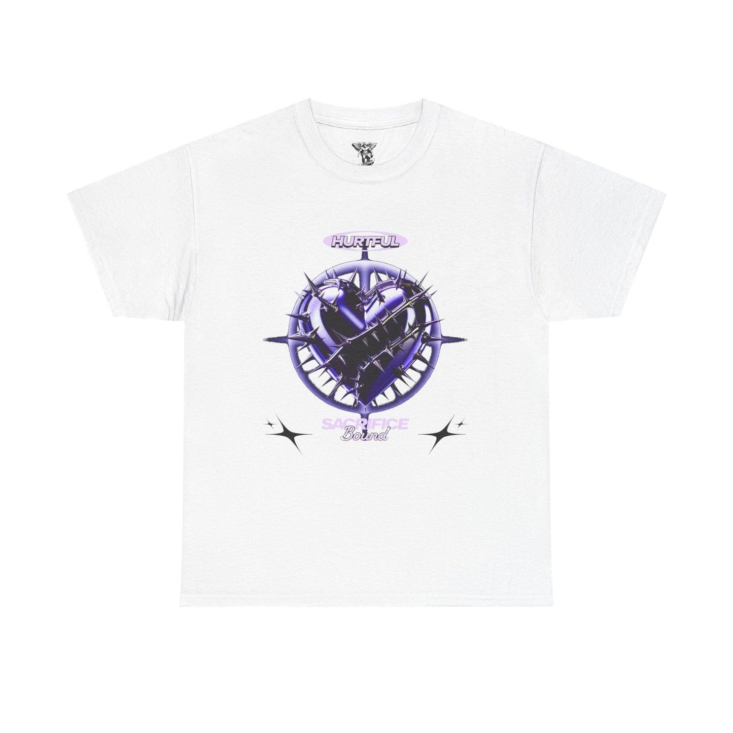 Loyal To The End Purple Barbed Heart Compass Graphic Tee
