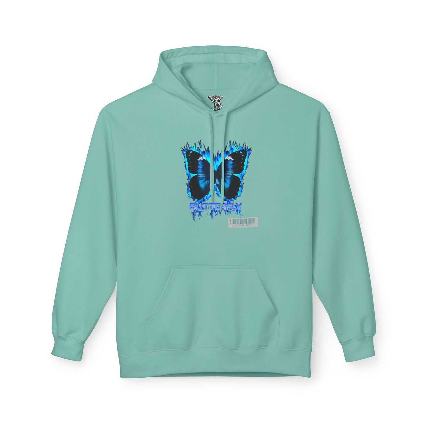 Butterfly Blue Artsy Fleece Hoodie — Artistic Butterfly Design
