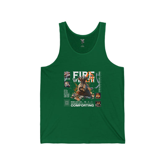 Fire Watch Money AZBOY Unisex Jersey Tank | Graphic Tank Top, Comfortable Summer Tee, Gift for Him