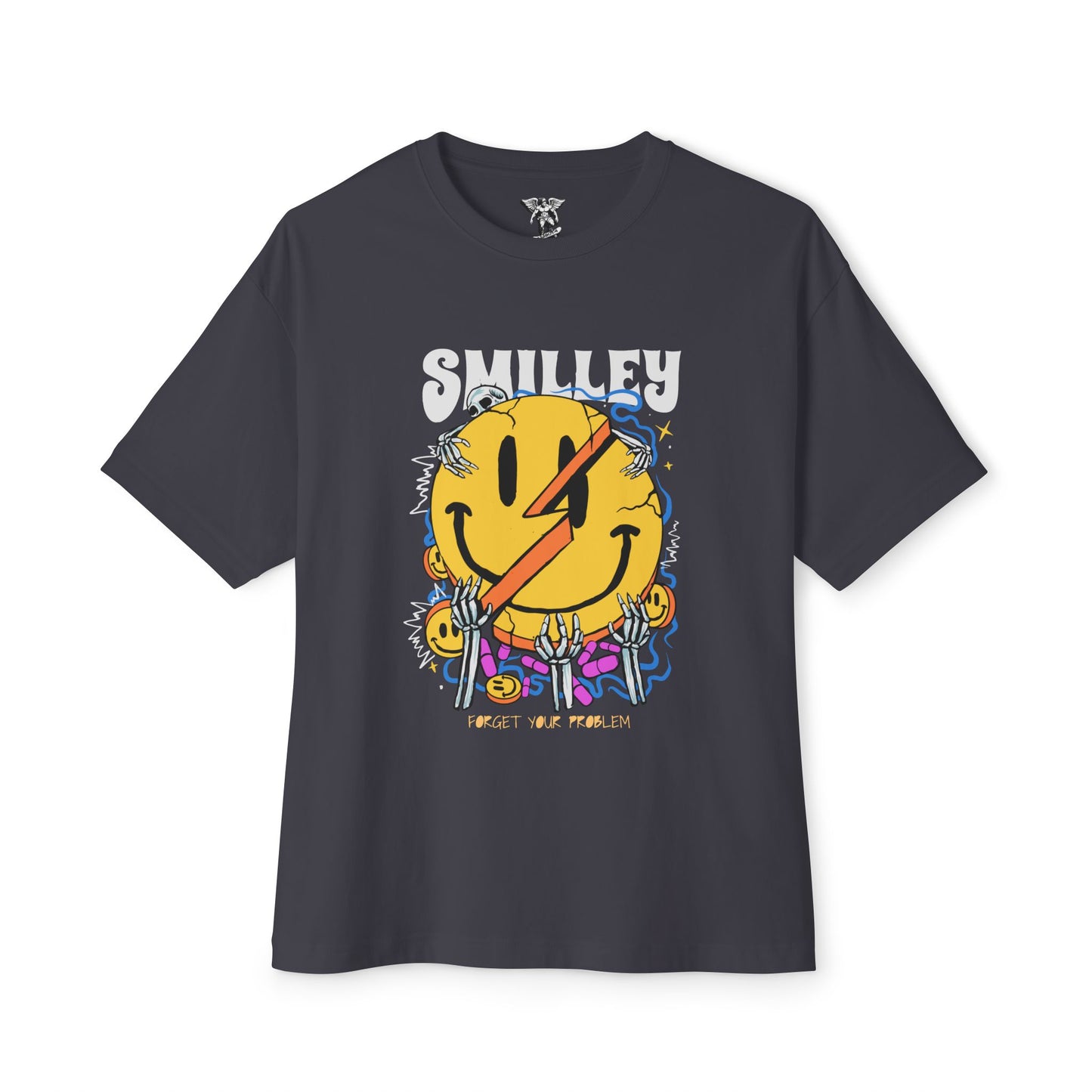 Smiley Graphic Oversized Tee — Casual Streetwear Unisex T-Shirt