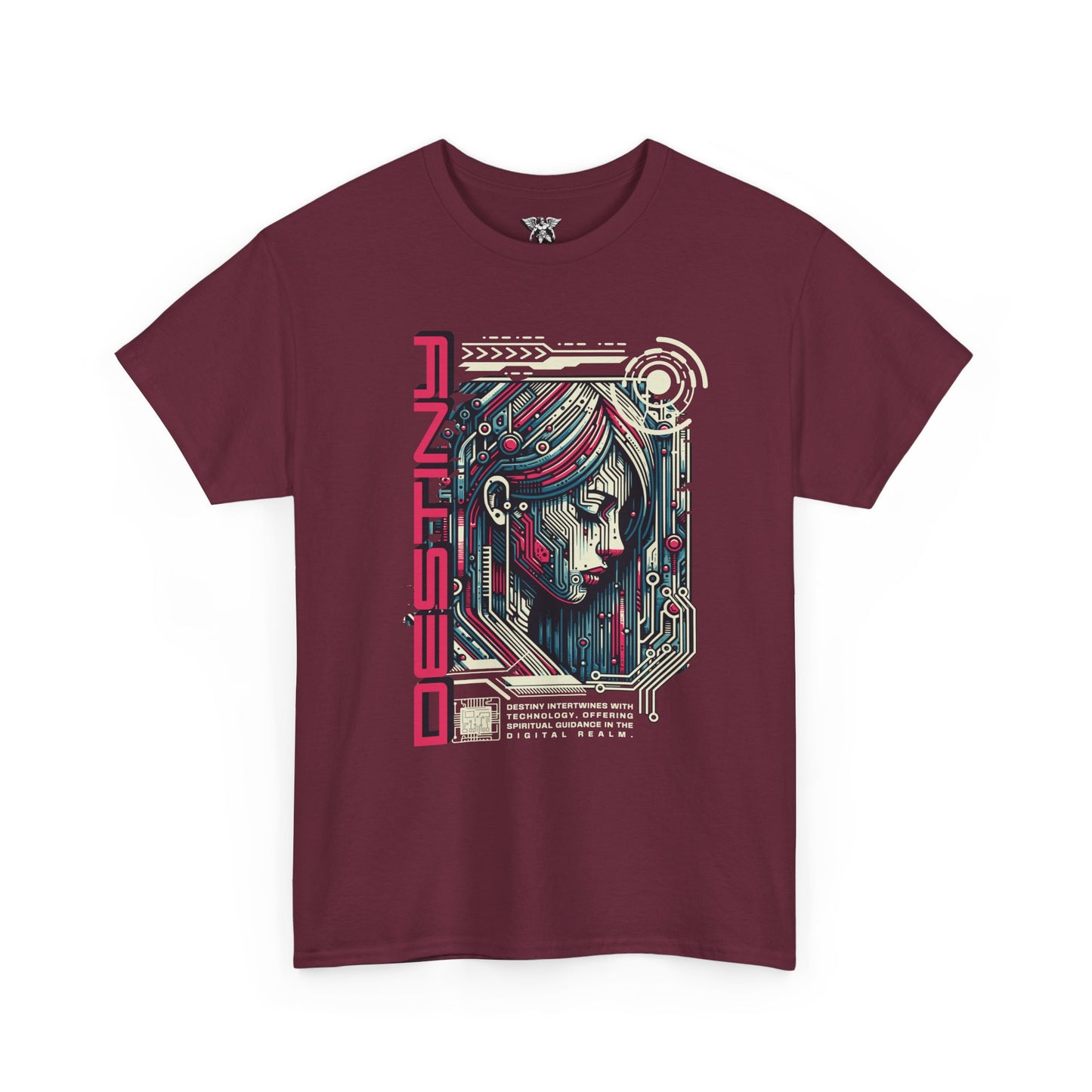 Cyberpunk 'Designz' Graphic Tee — Futuristic Tech Girl T-Shirt