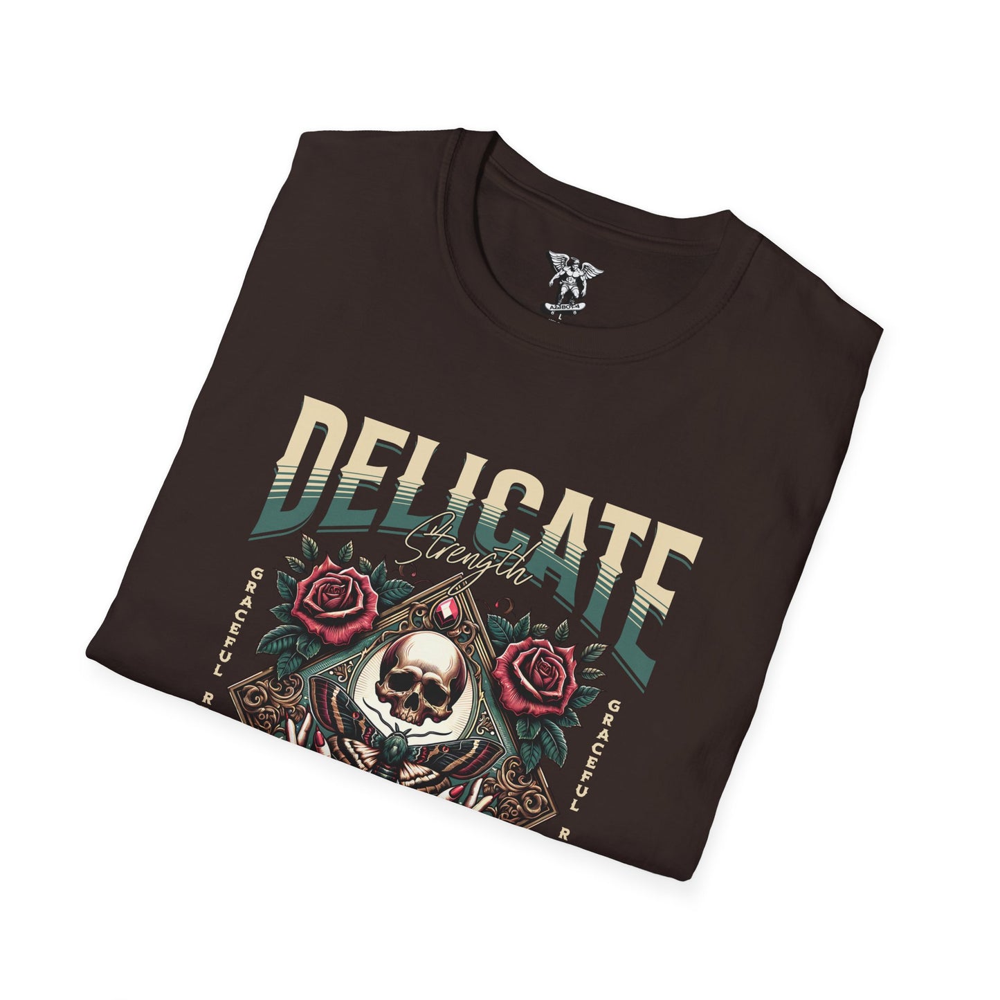 Delicate Skull & Rose Graphic Tee (Vintage Gothic 1981)