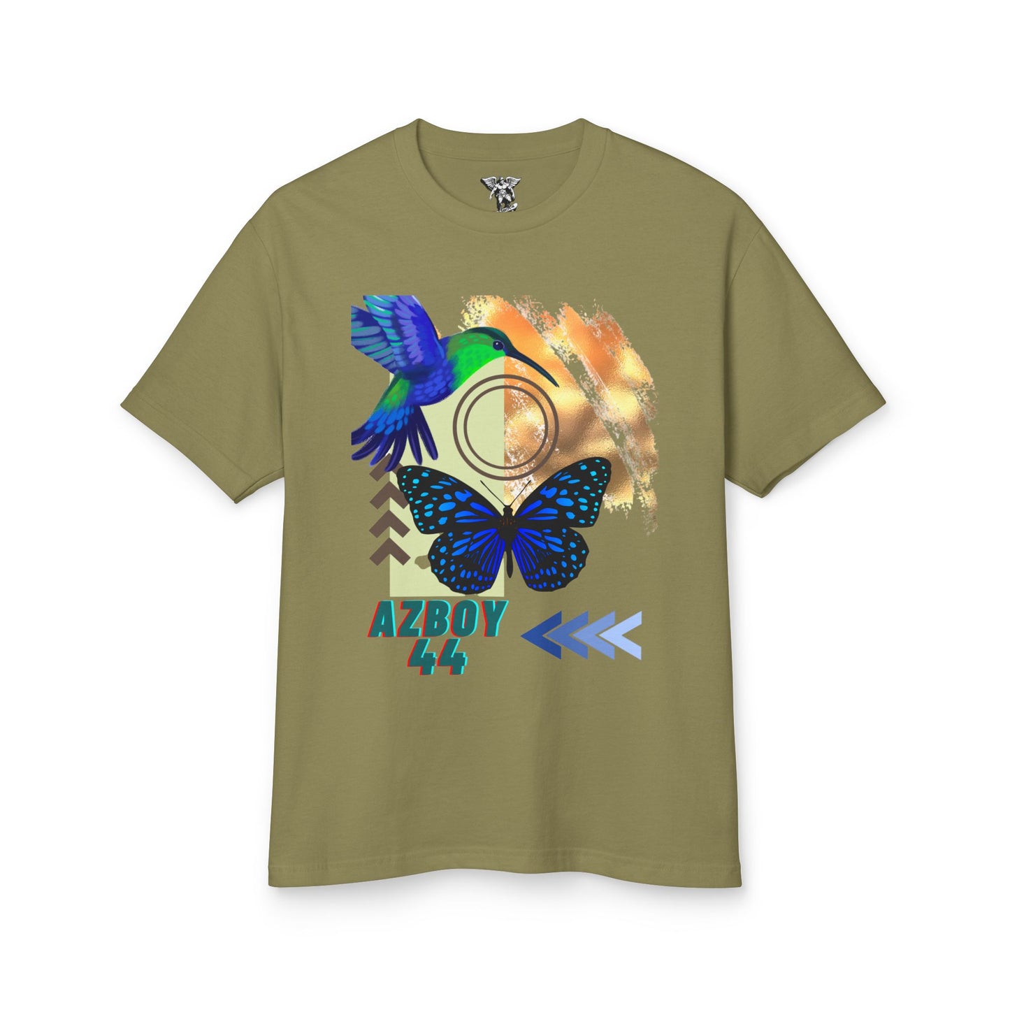Hummingbird & Butterfly Tee — Artistic AZBOY 44 Unisex Cotton Shirt