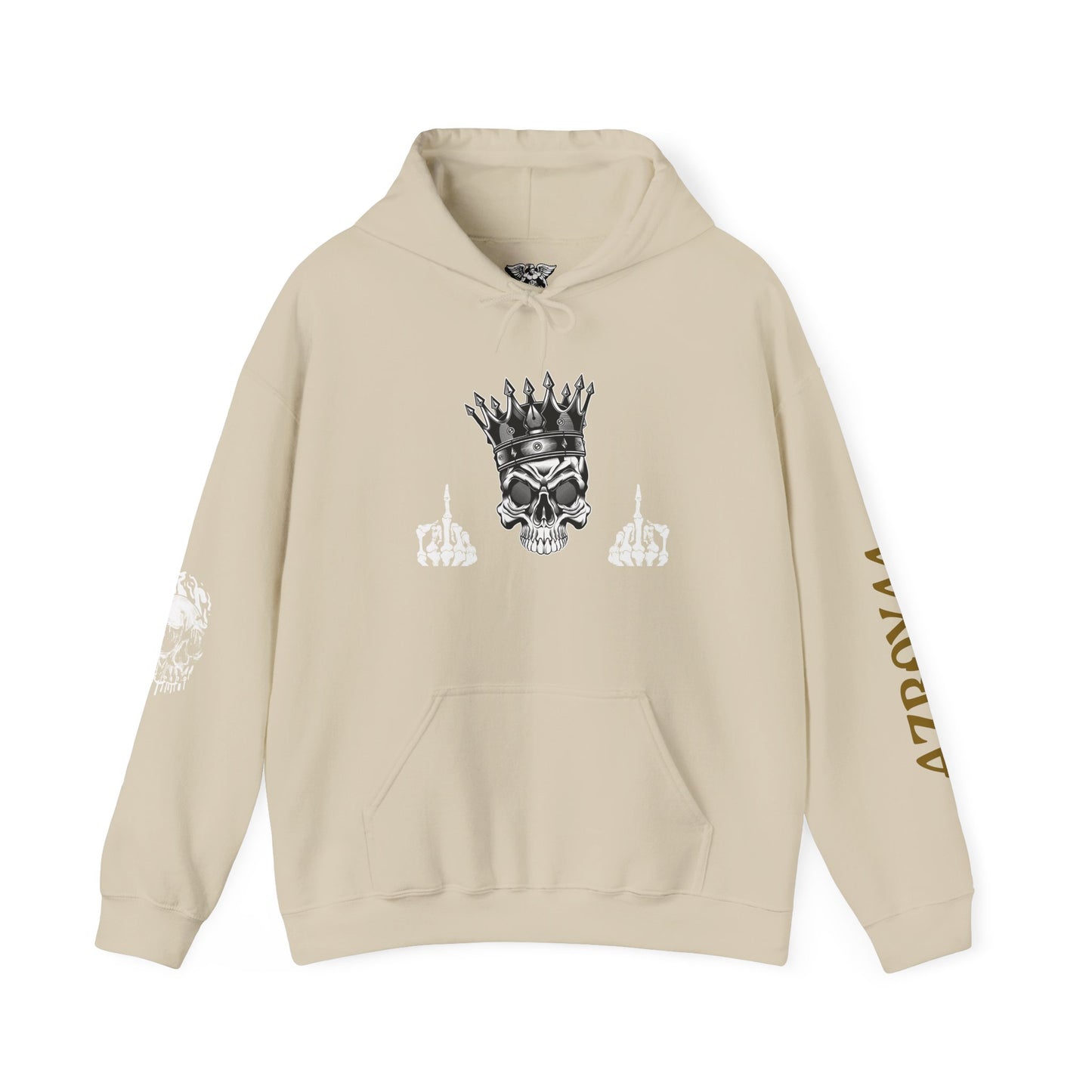 Edgy KING Skull Hoodie - Unisex Heavy Blend Sweatshirt for Statement Style, Streetwear, Festival Fashion