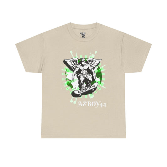 Angel Skateboard Tee — Green Grunge Winged Rider