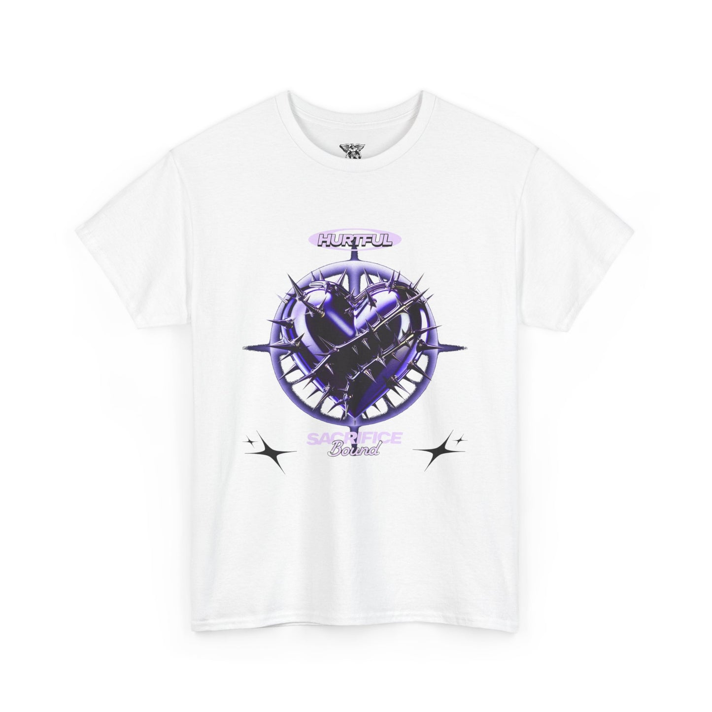 Loyal To The End Purple Barbed Heart Compass Graphic Tee