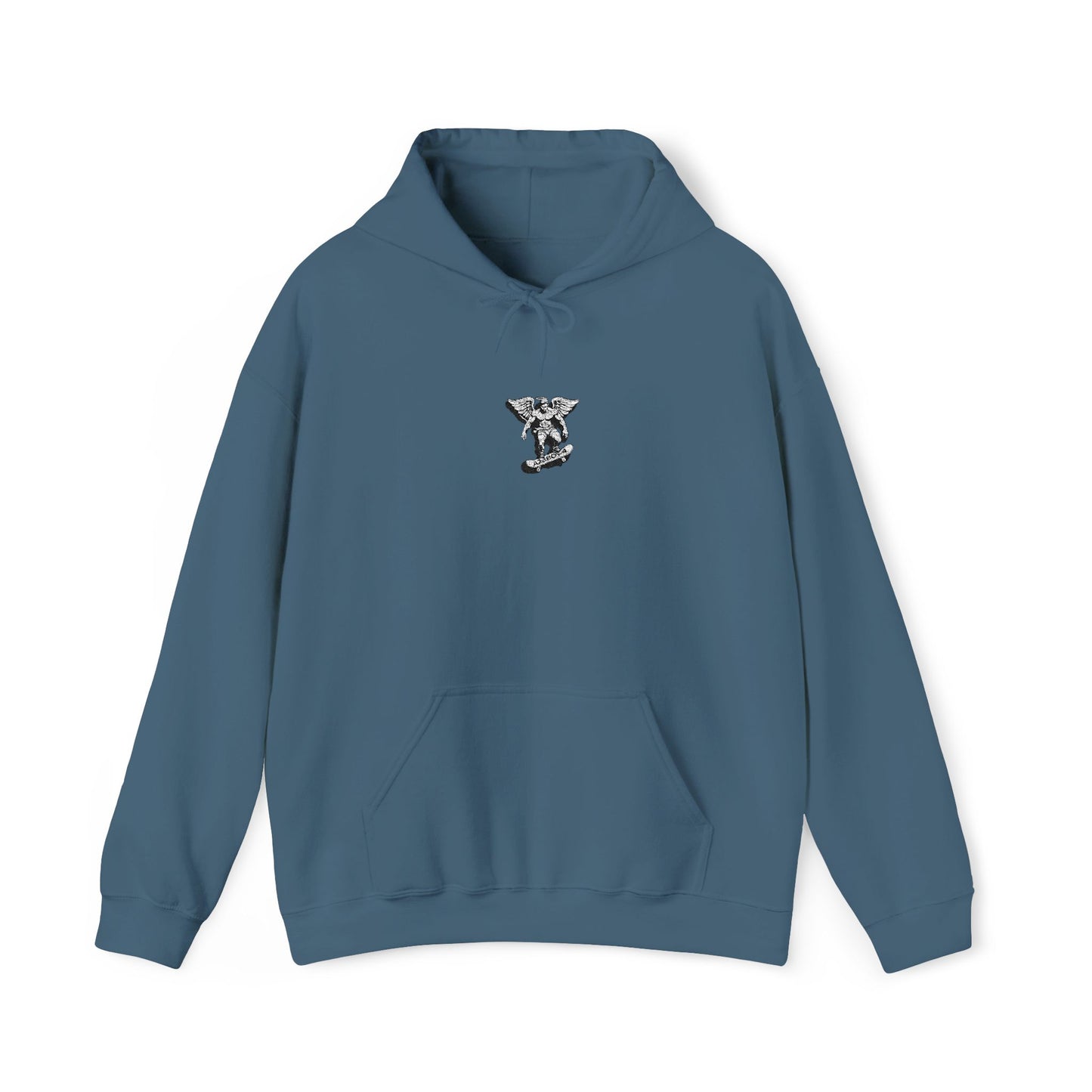 Floral Deer Chest Hoodie — Minimal Botanical Buck Graphic Sweatshirt