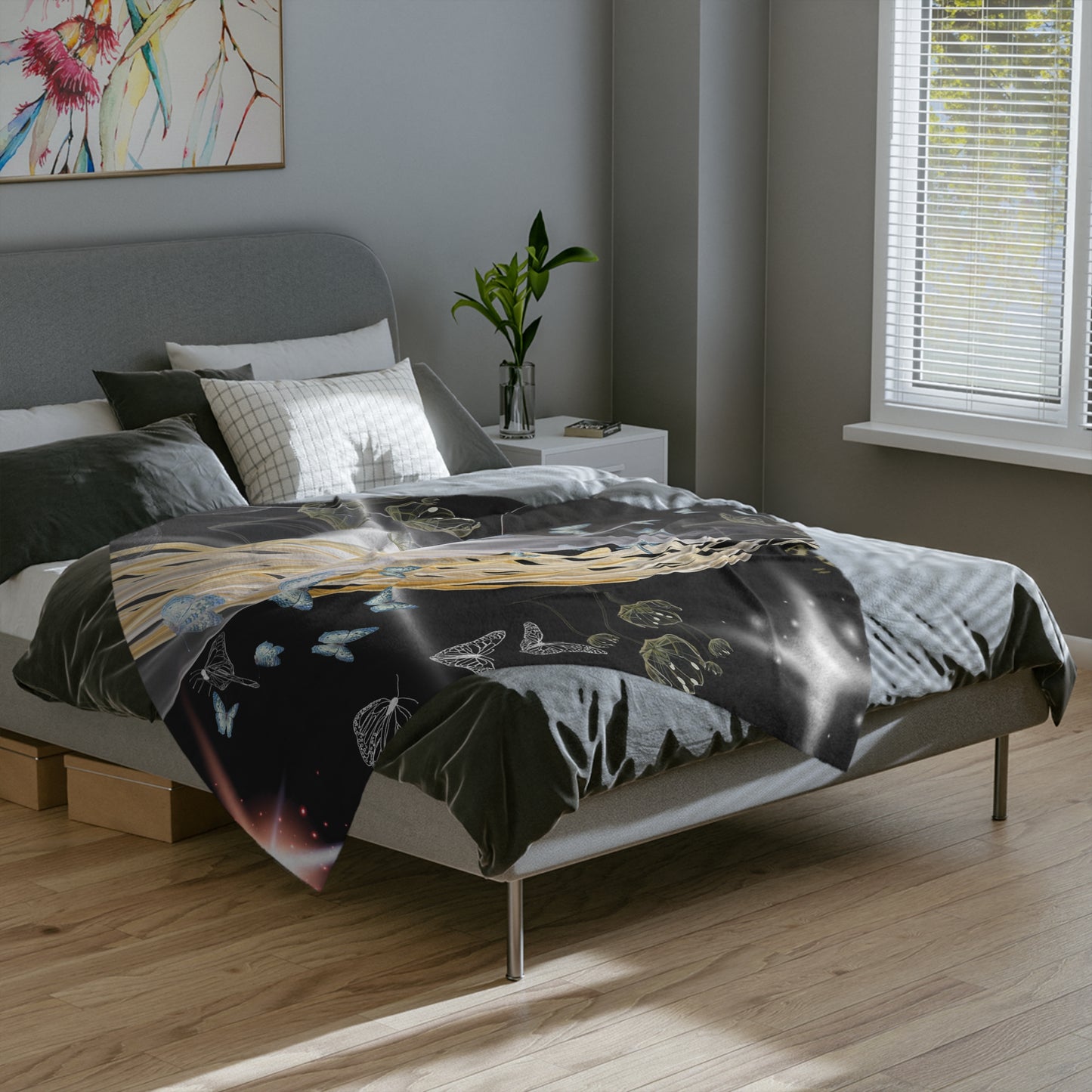 AZBOY44 Space butterfly (Velveteen Microfiber Blanket)