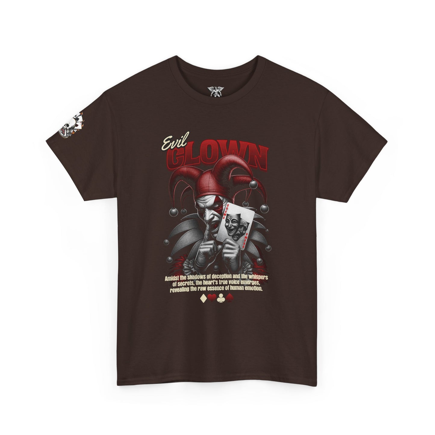 Evil Clown Joker Skull Playing Card T‑Shirt