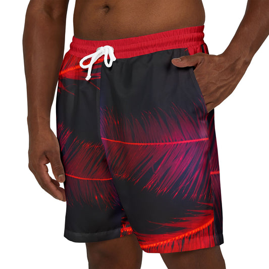 Vibrant Palm Print Unisex Swim Shorts, Perfect for Summer Beach Days, Pool Parties, Cute Vacation Outfit, Swimwear Gift for Him and Her